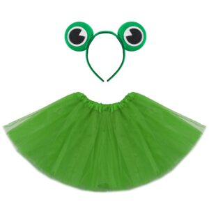 Set Ranocchio Cerchietto + Gonna Bambina Accessorio Di Carnevale - immagine 1