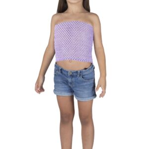 Top Elastico Tinta Unita Lilla Accessorio Di Carnevale