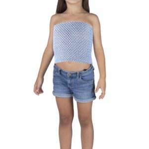 Top Elastico Tinta Unita Azzurro Accessorio Di Carnevale