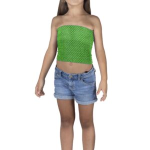 Top Elastico Tinta Unita Verde Bottiglia Accessorio Di Carnevale