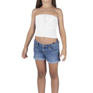 Top Elastico Tinta Unita  Bianco Accessorio Di Carnevale