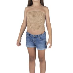 Top Elastico Tinta Unita Beige Accessorio Di Carnevale