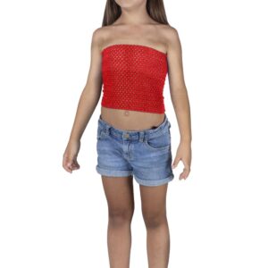 Top Elastico Tinta Unita Rosso Accessorio Di Carnevale