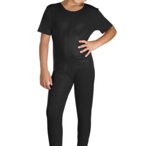 Tuta Girocollo Mezza Manica Nera Bambina Accessorio Di Carnevale - immagine 1