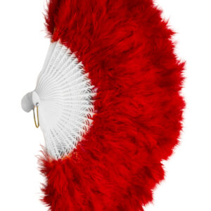 Ventaglio Piume Rosse Accessorio Di Carnevale
