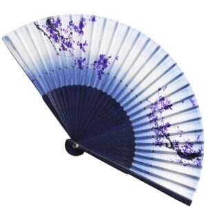 Ventaglio Giapponesina Blu Accessorio Di Carnevale