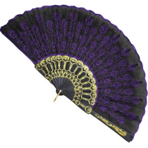 Ventaglio Viola Accessorio Di Carnevale