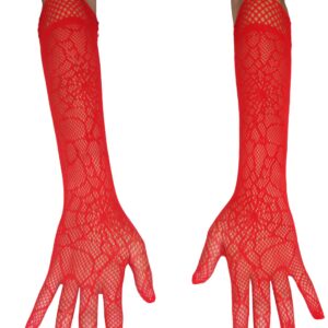 Guanto Ragnatela Rossa Accessorio Di Carnevale - immagine 1