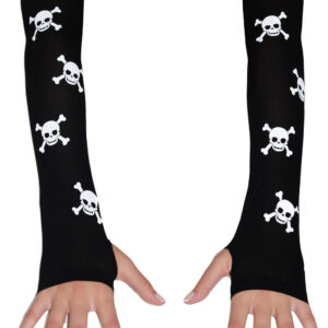 Guanti Stampa Teschio Accessorio Di Carnevale - immagine 1