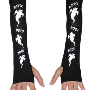 Guanti Stampa Fantasma Accessorio Di Carnevale - immagine 1