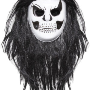 Maschera Morte Con Parrucca Accessorio Di Carnevale - immagine 1