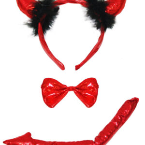 Set Diavolo Lurex 3 Elementi Accessorio Di Carnevale - immagine 1