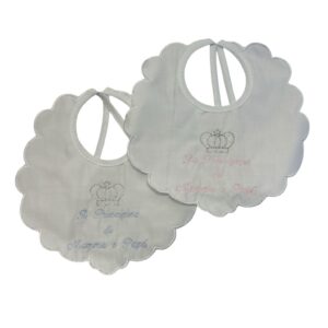 BAVETTE NEONATO principe e principessa