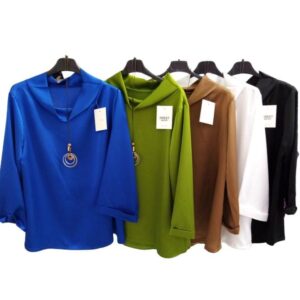 Blusa maglia camicia in raso