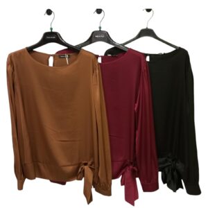 blusa casacca in raso donna curvy