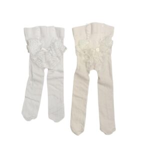 collant con riccetto PIZZO caldo cotone per cerimonia e battesimo