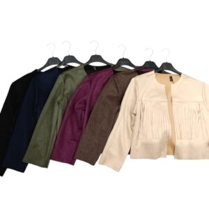 Giacca scamosciata con frange