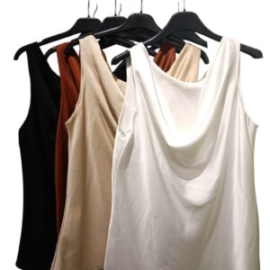 TOP SLIM DONNA CON SCOLLO A CASCATA - immagine 1