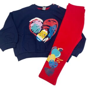 COMPLETO TUC TUC IN  FELPA E LEGGINGS BAMBINA