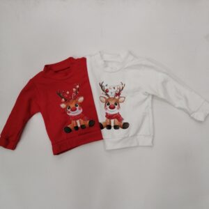 FELPA NEONATO/A NATALIZIA CON RENNA