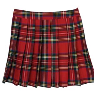 gonna tartan con pieghe collage