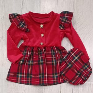 VESTITO NEONATA NATALIZIO  CON BASCHETTO