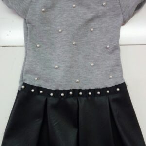 VESTITO MANICA CORTA CON PERLINE