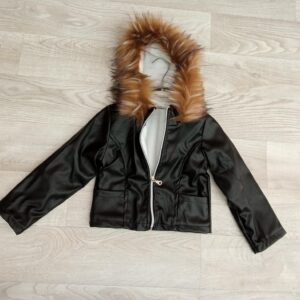 GIUBBOTTO ECOPELLE CON  PELLICCIA BIMBA