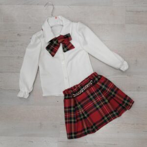 COMPLETO CAMICIA+GONNA QUADRI BIMBA