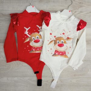 MAGLIA BIMBA  BODY IN CALDO COTONE NATALE