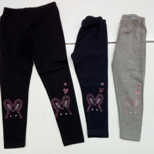 LEGGINGS BIMBA CON MOLLA E CONIGLIETTO IN STRASS