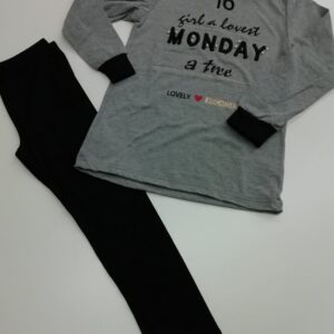 MAGLIA+LEGGINGS COMPLETO  BIMBA/RAGAZZA IN CALDO COTONE