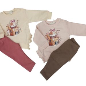 completo 2 pezzi felpato neonata