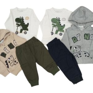 completo tre pezzi neonato felpato