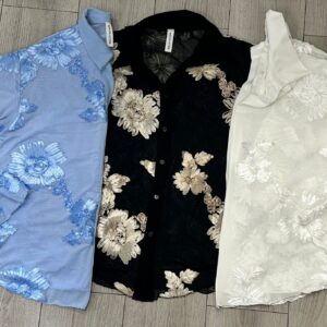 CAMICIA DA DONNA CON RICAMI FLOREALI