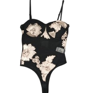 body donna con ricami floreali