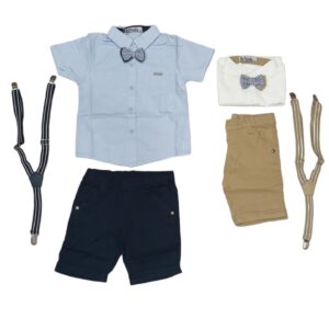 completo 2 pz con papillon e bretelle